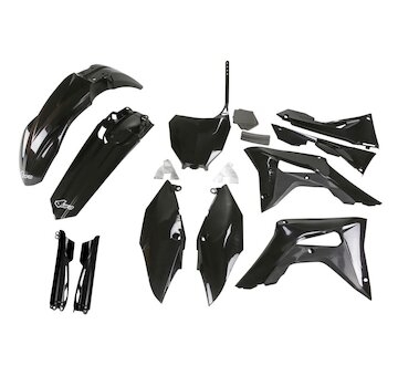 UFO Kompletný plastový KIT Honda CRF 250R 18-21 CRF 450R 17-20 čierna * kryty tlmičov len od 2019-