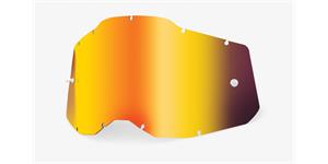 Sklo do okuliarov  100% Racecraft 2/Accuri 2/Strata 2,     červené chrómové  Anti-fog