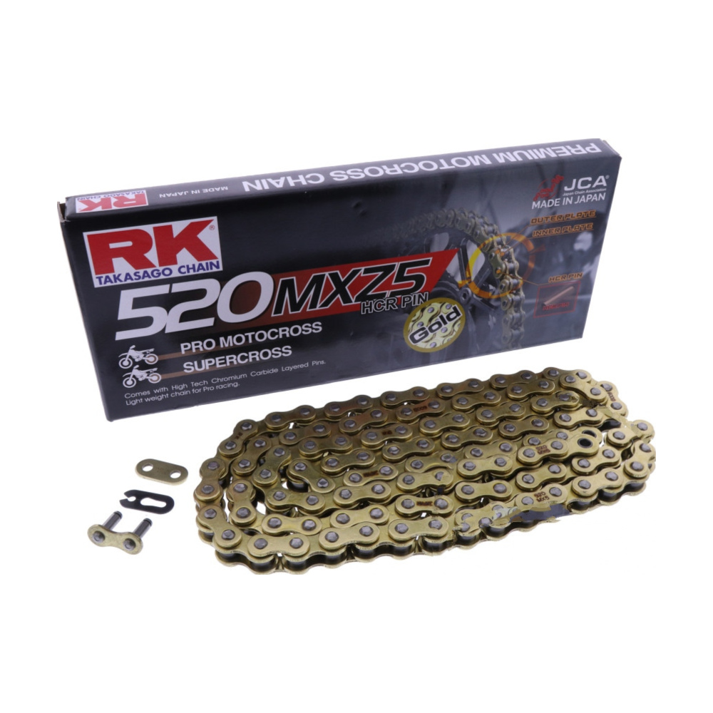 RK 520 MXZ5 bezókružková MX reťaz  zlatá