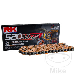 RK 520 MXZ5 bezókružková MX retaz oranžová 118čl