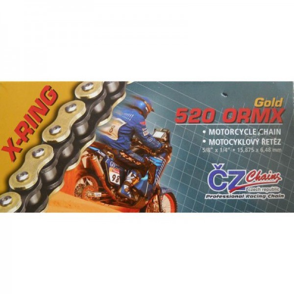 ČZ 520 ORMX x-ringová reťaz 118čl. zlatá