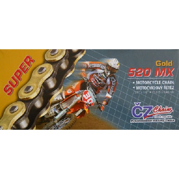 ČZ 520 MX Super , reťaz 116čl . zlatá